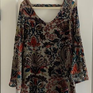 Long sleeve velvet dress